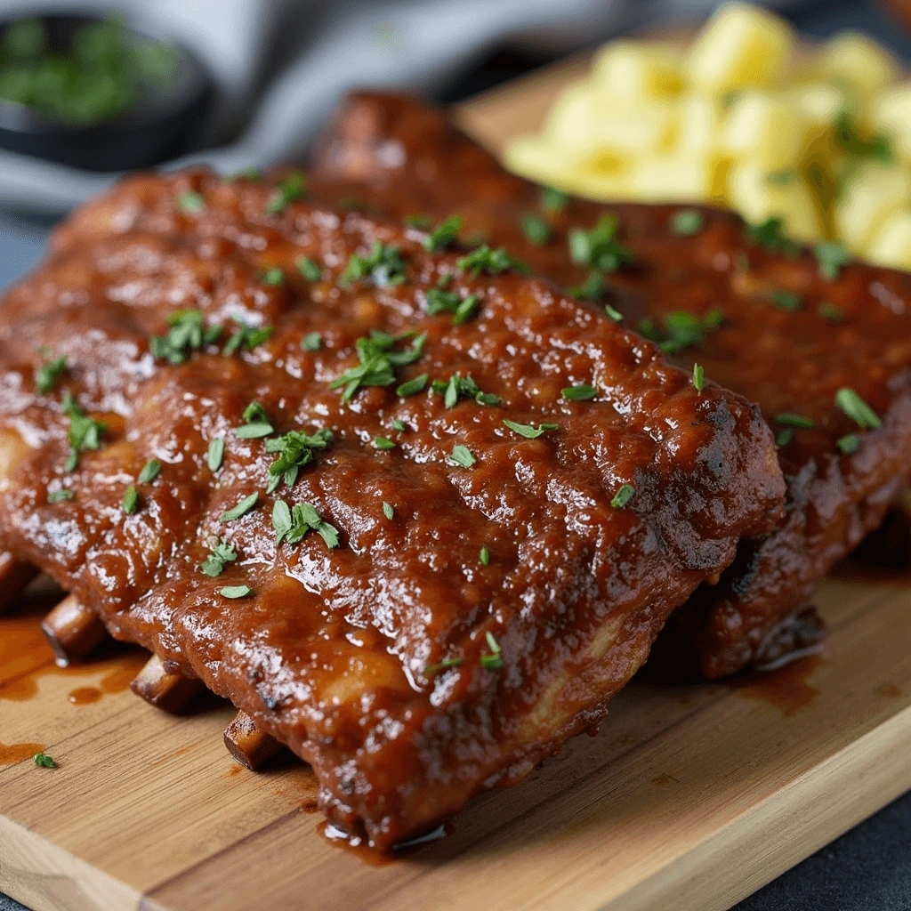 Perfectly Cooked Beef Ribs Ready to Serve