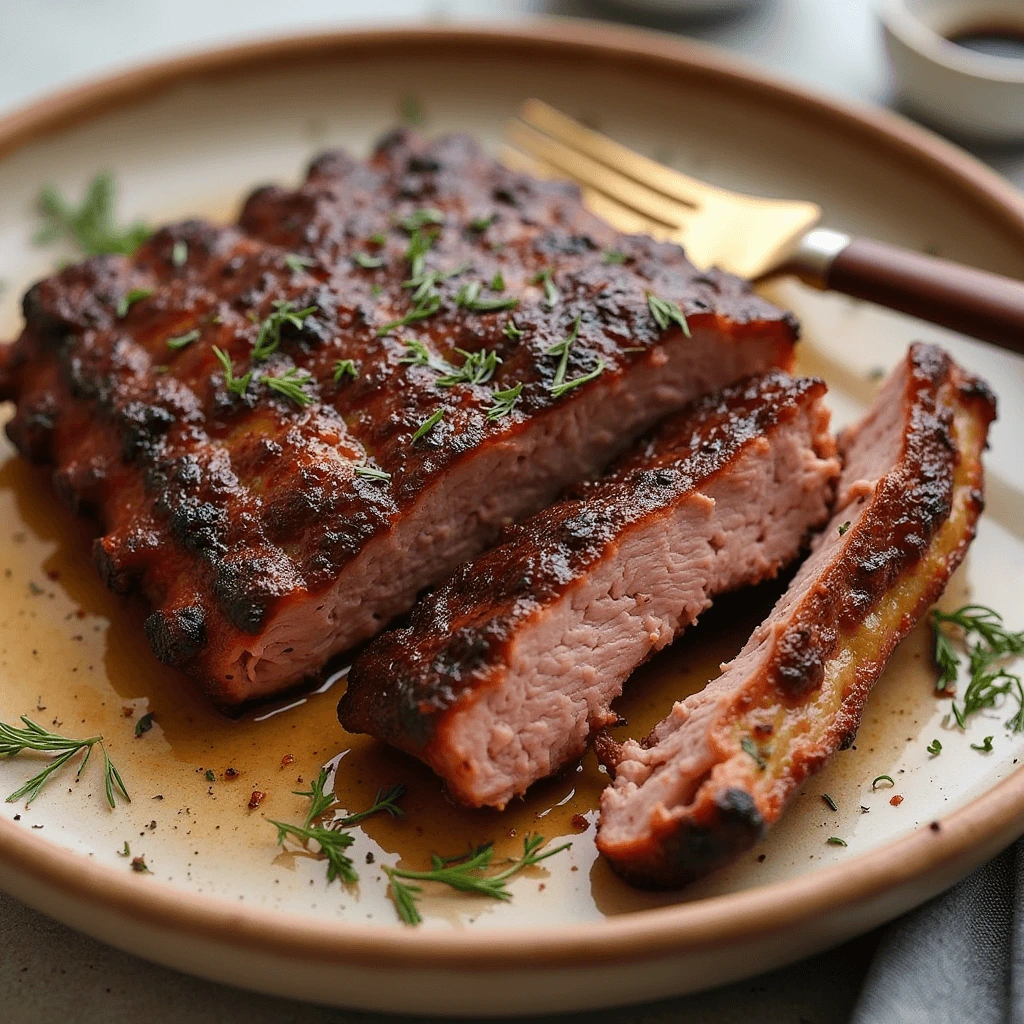 Beef Ribs Cooking on the Grill