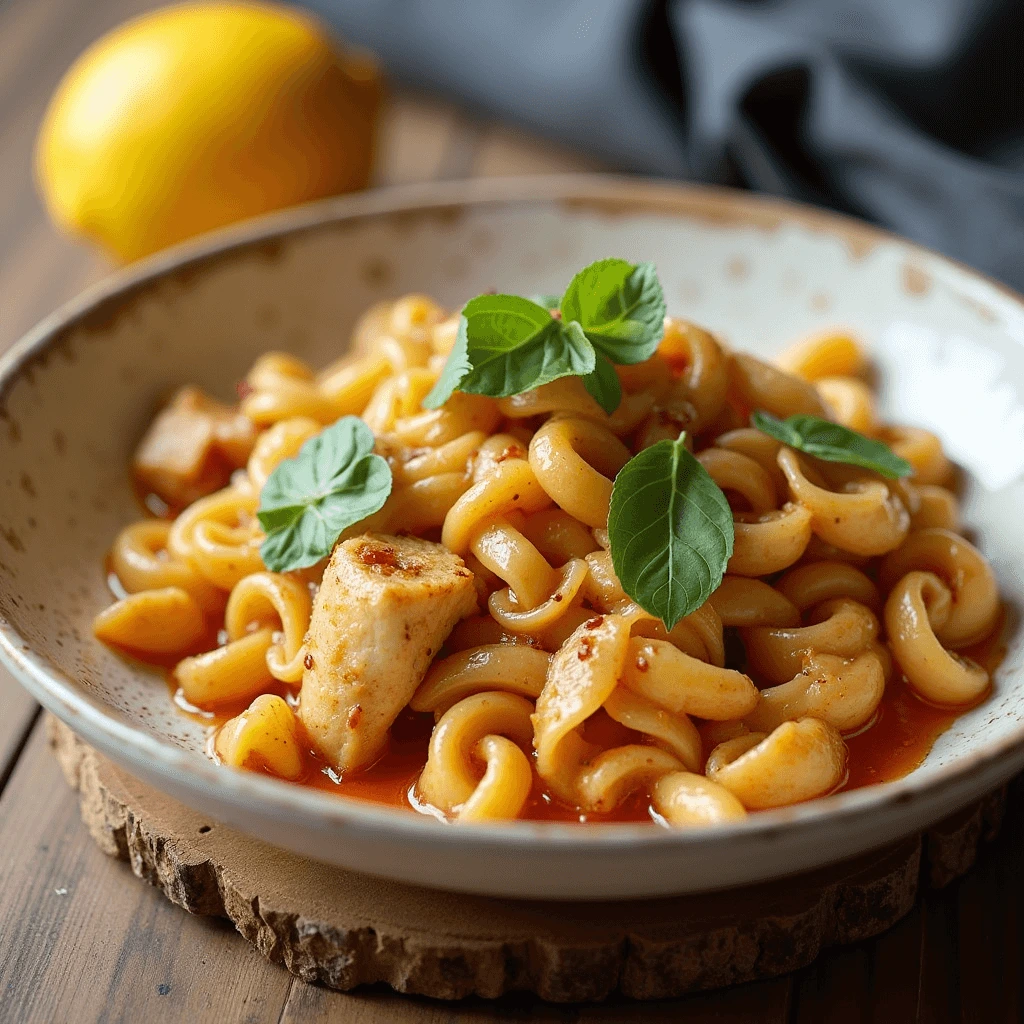  Ditalini pasta cooking in chicken broth for creamy pasta fazool.