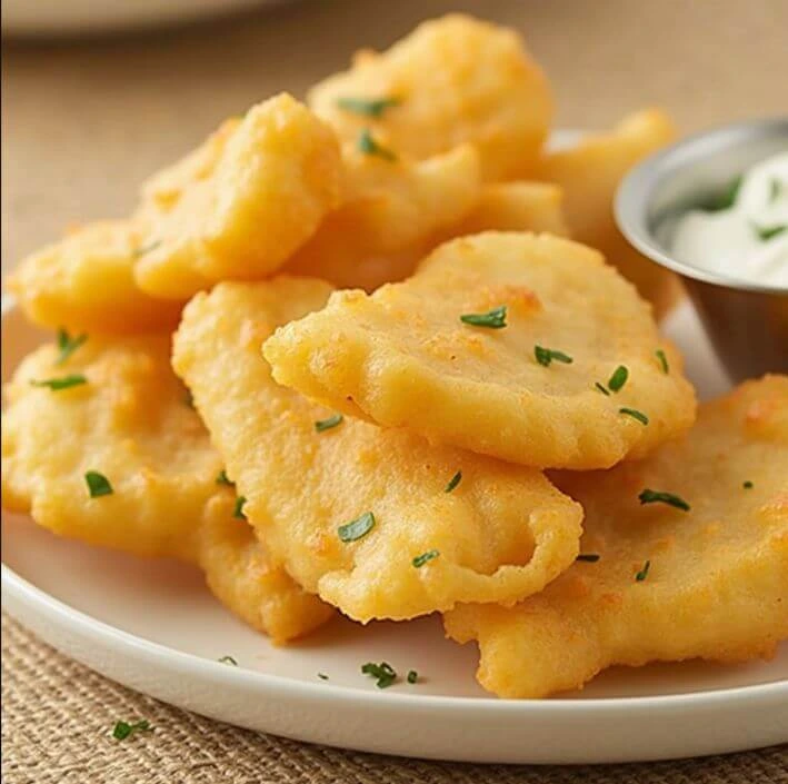 Crispy fish and chunky fries served with tartar sauce and lemon