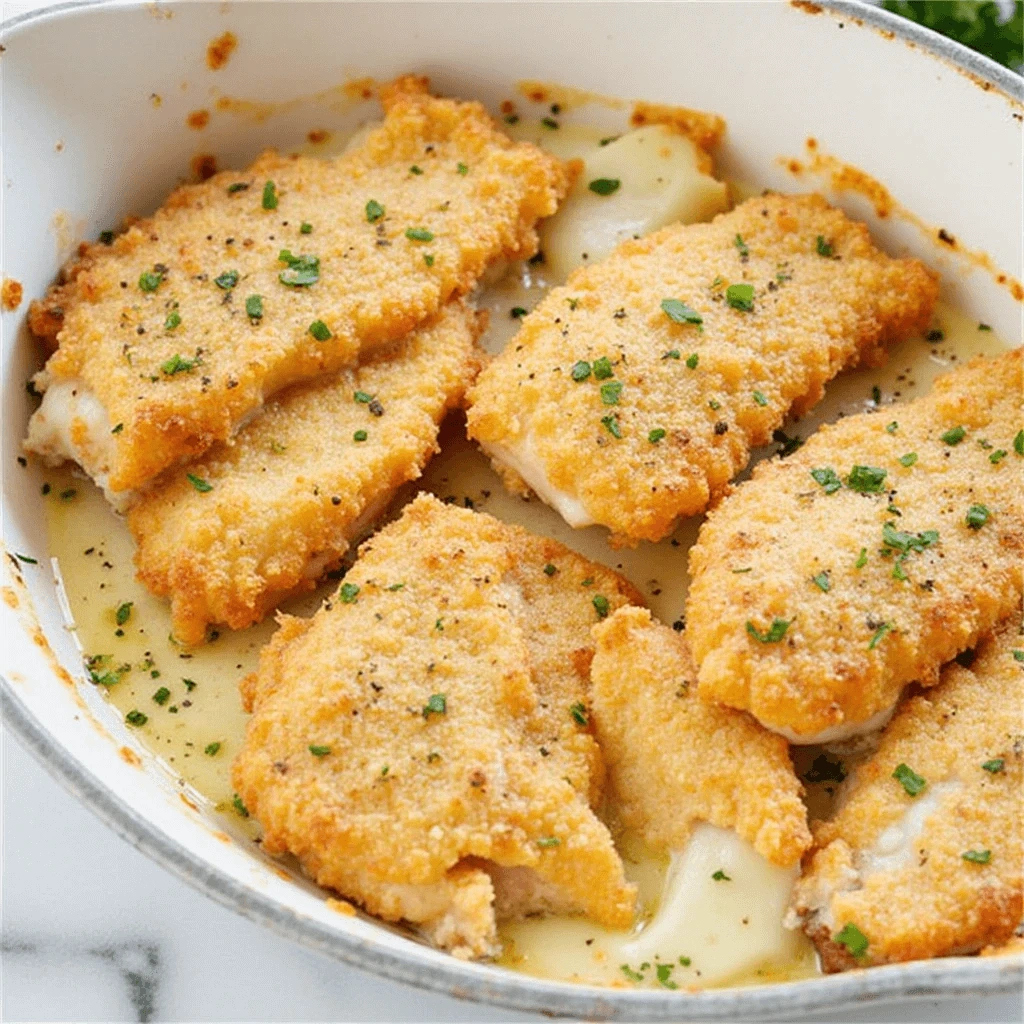 Garlic Butter Baked Cod on a plate with lemon wedges and herbs