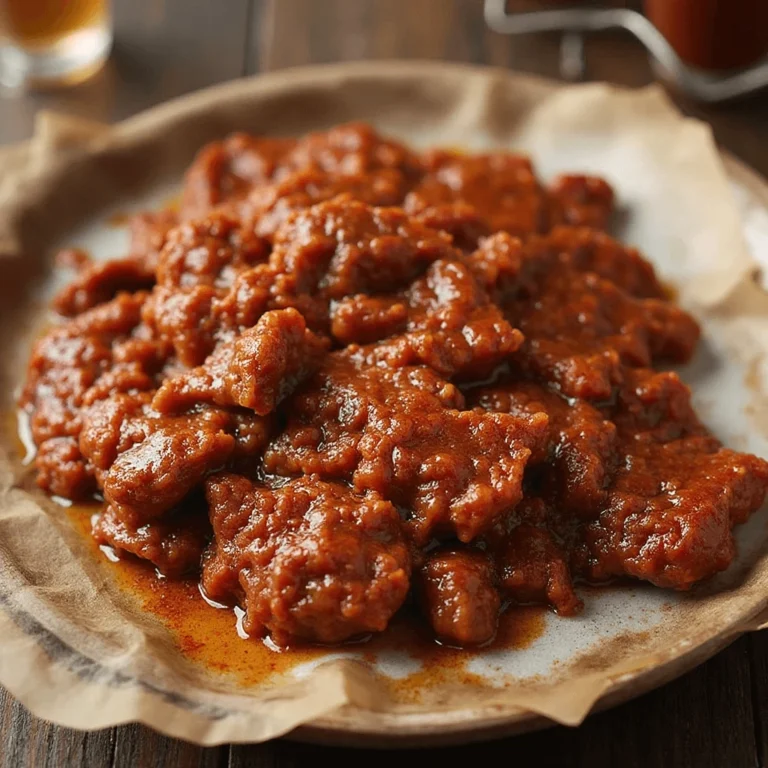 Juicy grilled BBQ beef recipe served on a platter with herbs and smoky glaze