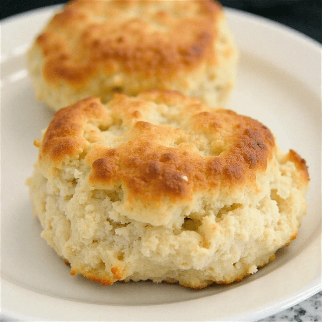 Freshly baked fluffy biscuits in the oven