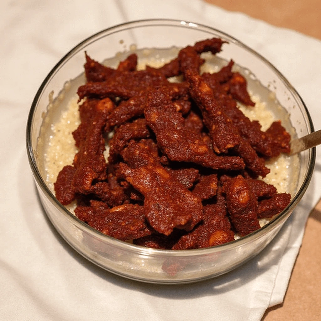 Homemade Spicy Beef Jerky Recipe on plate ready to eat
