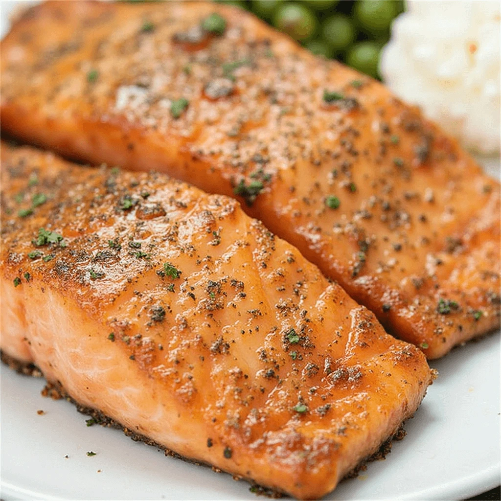 Air Fryer Salmon Fillets with Garlic and Lemon Seasoning